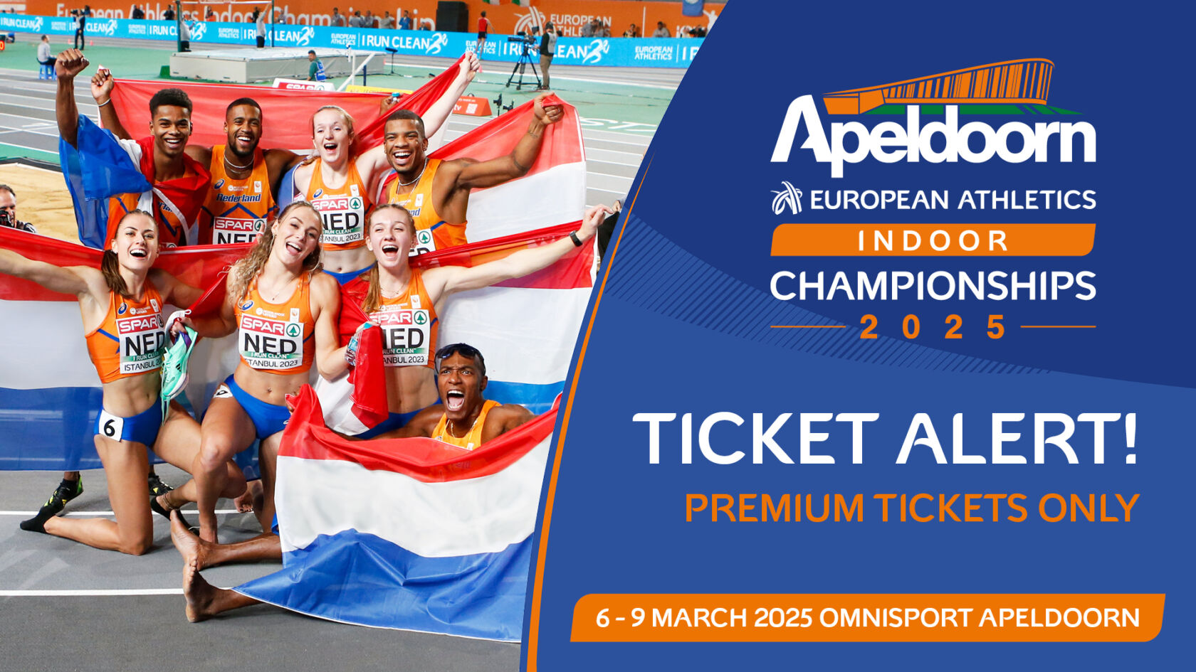 Atletiek Ticketverkoop EK Indoor in Apeldoorn 2025 geopend! Atletiek Ticketverkoop EK Indoor in Apeldoorn 2025 geopend!