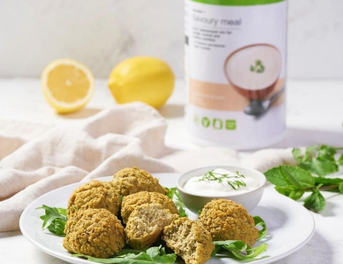 Heerlijke salade met gebakken falafel!