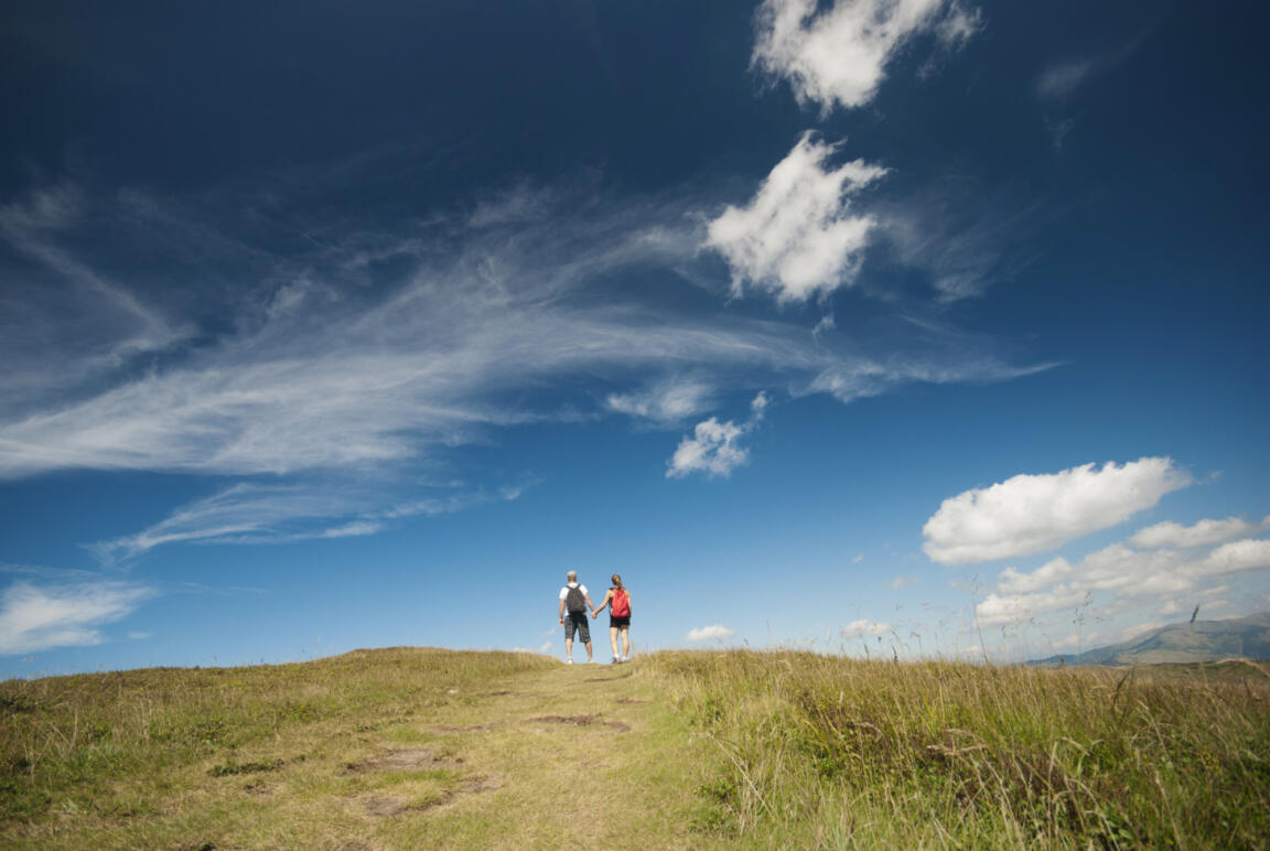 Hikers on the top of mountains are resting in the wild nature SBI 305113524